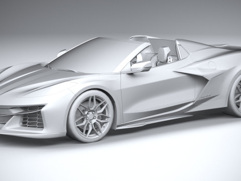 Chevrolet Corvette C8 Z06 Convertible 2023 lowpoly Modelo 3D