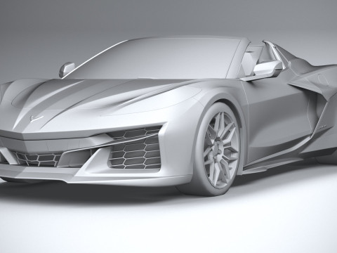 Chevrolet Corvette C8 Z06 Convertible 2023 lowpoly Modelo 3D