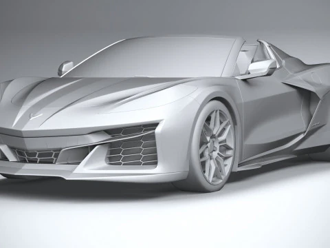 Chevrolet Corvette C8 Z06 Convertible 2023 lowpoly 3D Model