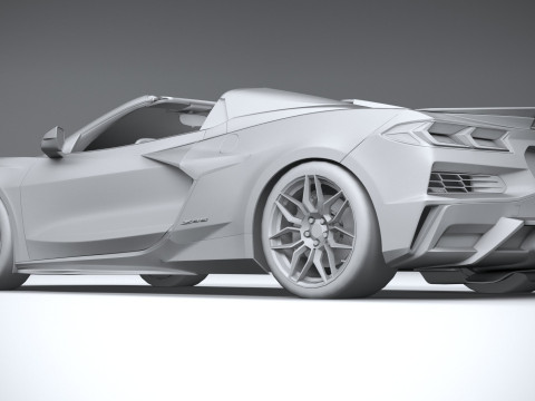 Chevrolet Corvette C8 Z06 Convertible 2023 lowpoly Modelo 3D