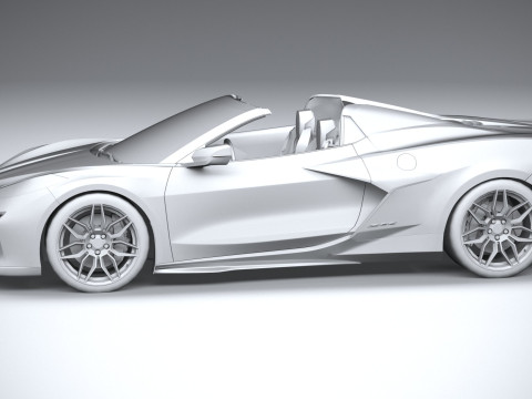 Chevrolet Corvette C8 Z06 Convertible 2023 lowpoly Modelo 3D