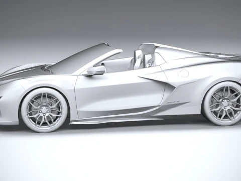 Chevrolet Corvette C8 Z06 Convertible 2023 lowpoly 3D Model