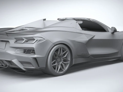 Chevrolet Corvette C8 Z06 Convertible 2023 lowpoly 3D Model