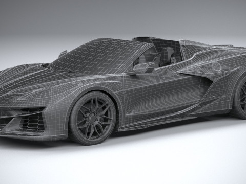 Chevrolet Corvette C8 Z06 Convertible 2023 lowpoly Modelo 3D