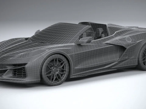 Chevrolet Corvette C8 Z06 Convertible 2023 lowpoly 3D Model