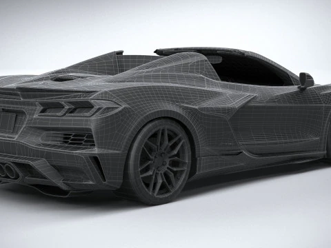 Chevrolet Corvette C8 Z06 Convertible 2023 lowpoly 3D Model