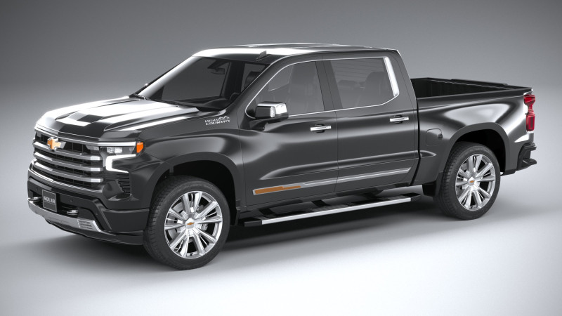 Chevrolet Silverado 1500 High Country 2022 3D 模型 .c4d .max .obj .3ds .fbx .stl .blend