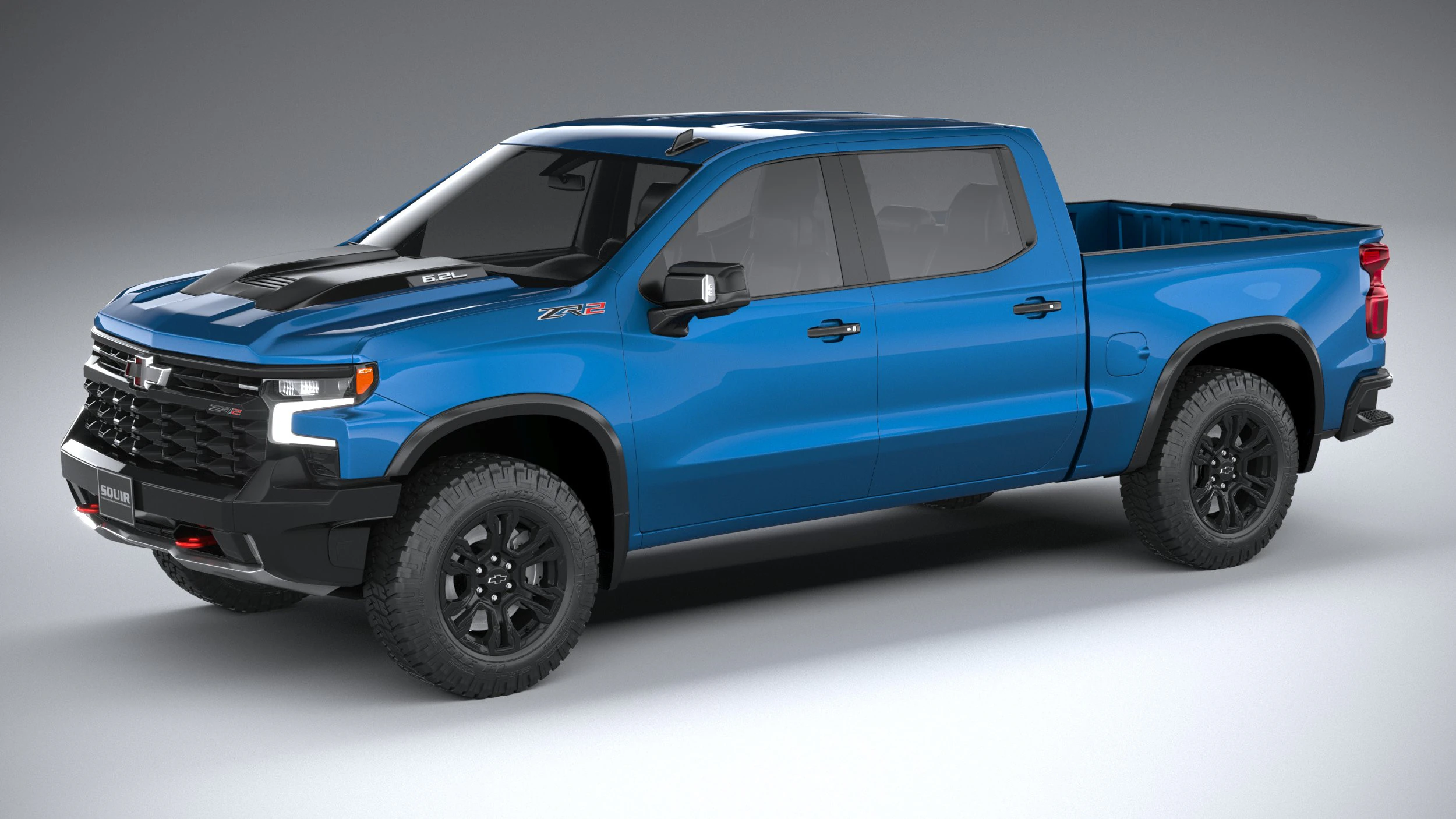 Chevrolet Silverado ZR2 2022 3D Model .c4d .max .obj .3ds .fbx .stl .blend 