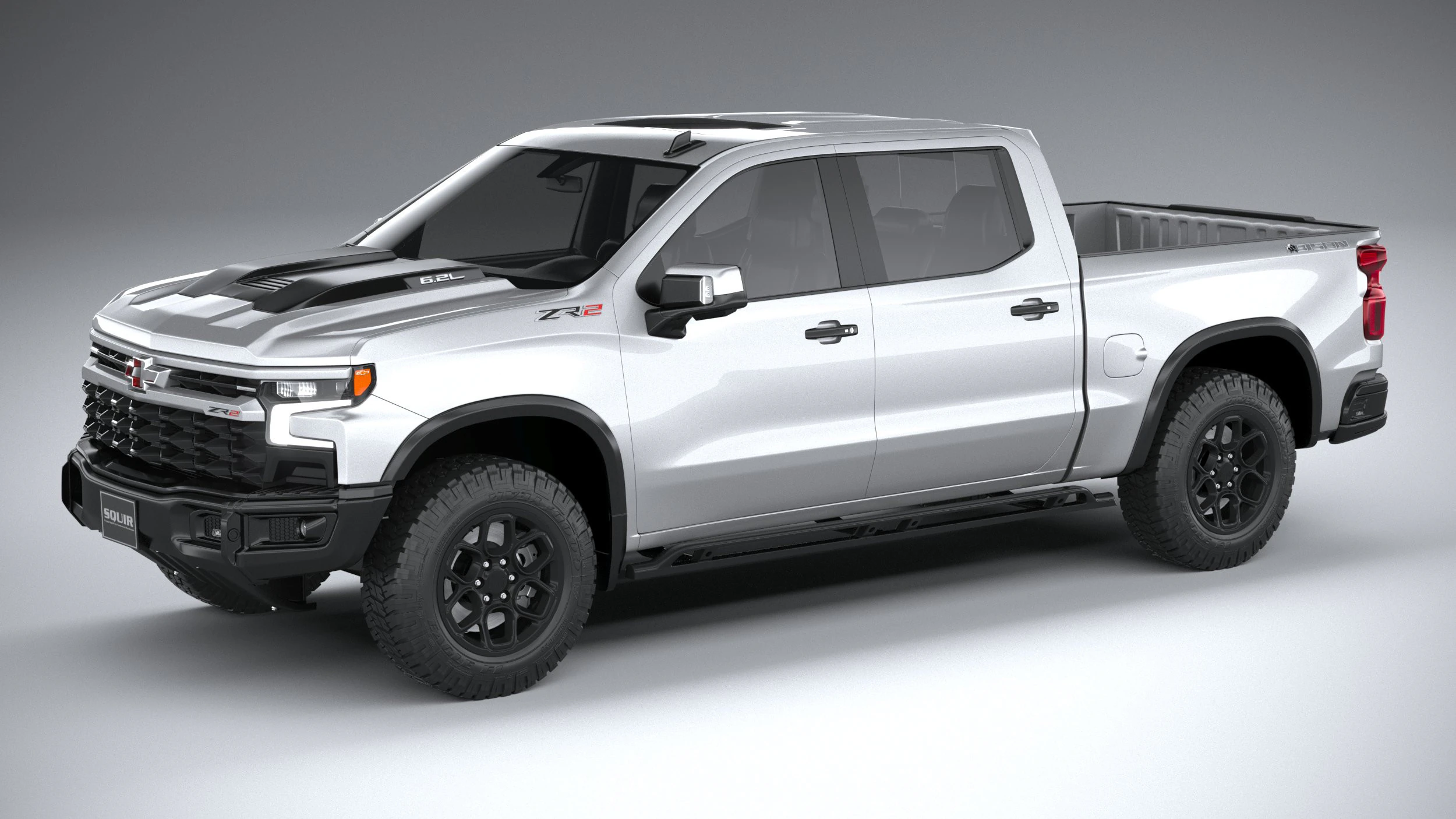 Chevrolet Silverado ZR2 Bison 2023 3D Model .c4d .max .obj .3ds .fbx .stl .blend 