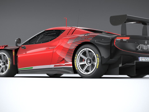 Ferrari 296 GT3 2023 3D Модель
