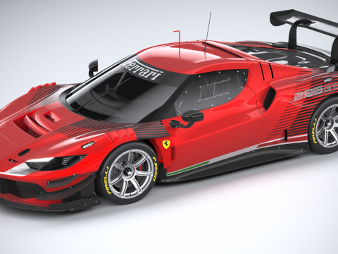 Ferrari 296 GT3 2023 3D Модель