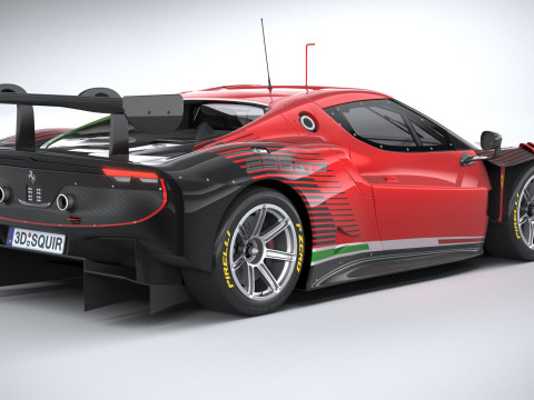 Ferrari 296 GT3 2023 3D Модель