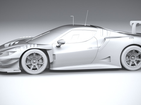 Ferrari 296 GT3 2023 3D Модель