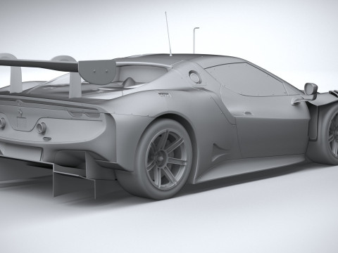Ferrari 296 GT3 2023 3D Модель