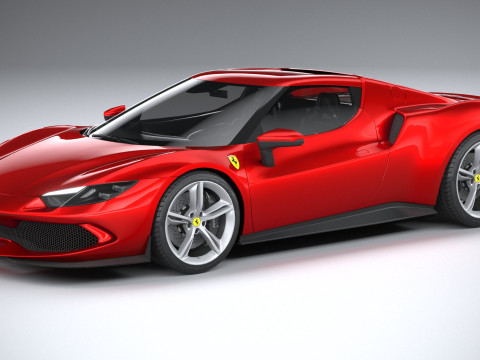 Ferrari 296 GTB 2022 LowPoly 3D Модель