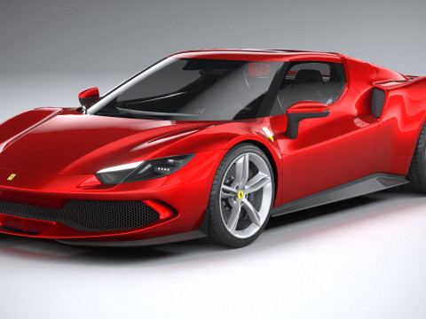 Ferrari 296 GTB 2022 LowPoly 3D Model