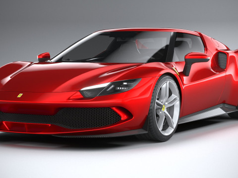 Ferrari 296 GTB 2022 LowPoly 3D Model