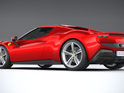 Ferrari 296 GTB 2022 LowPoly 3D Model