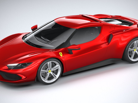 Ferrari 296 GTB 2022 LowPoly 3D Model