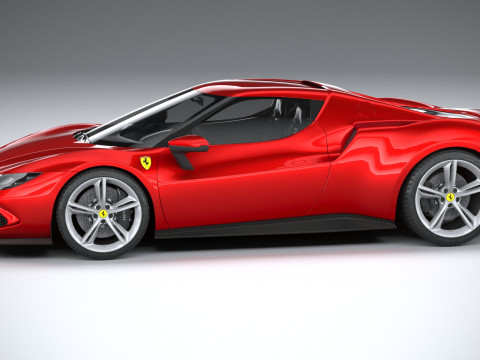 Ferrari 296 GTB 2022 LowPoly 3D Model