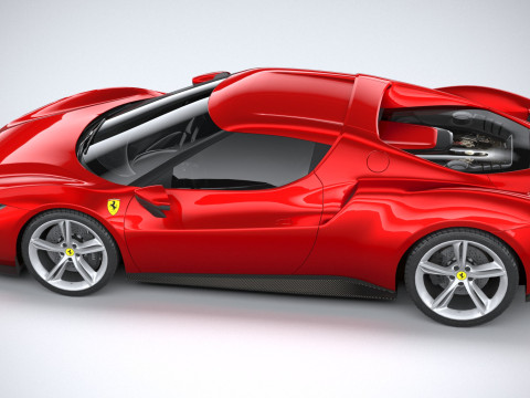 Ferrari 296 GTB 2022 LowPoly 3D Model