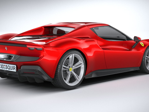Ferrari 296 GTB 2022 LowPoly 3D Model
