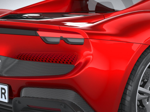 Ferrari 296 GTB 2022 LowPoly 3D Model