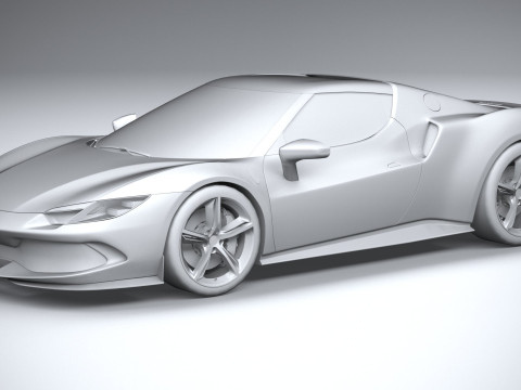Ferrari 296 GTB 2022 LowPoly 3D Model