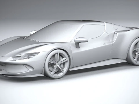 Ferrari 296 GTB 2022 LowPoly 3D Model