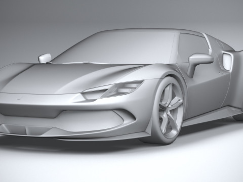 Ferrari 296 GTB 2022 LowPoly 3D Model