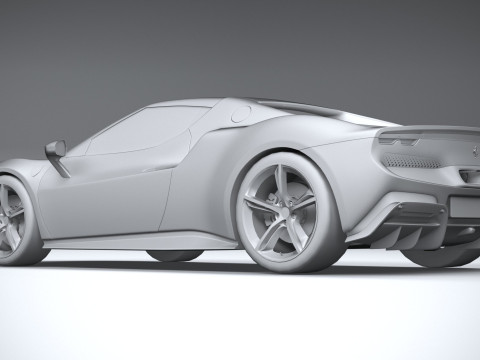 Ferrari 296 GTB 2022 LowPoly 3D Model