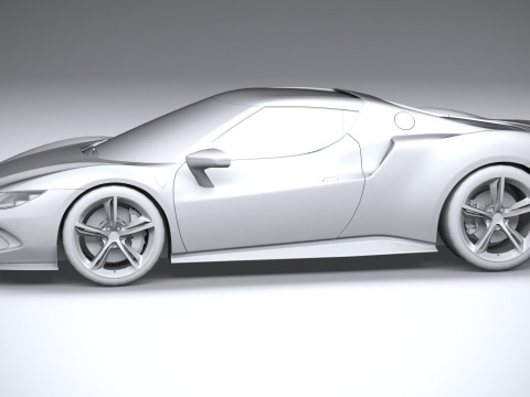 Ferrari 296 GTB 2022 LowPoly 3D Model