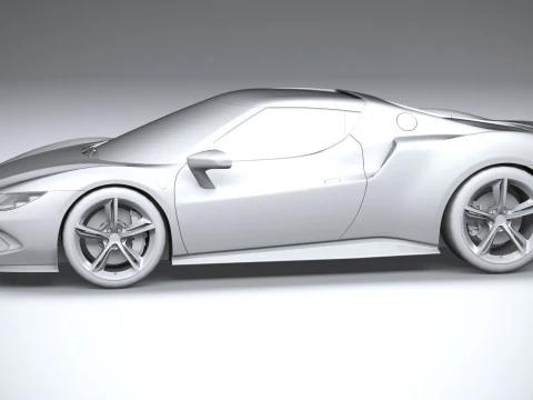 Ferrari 296 GTB 2022 LowPoly 3D Model