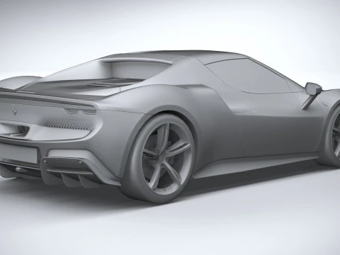 Ferrari 296 GTB 2022 LowPoly 3D Model