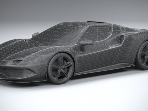 Ferrari 296 GTB 2022 LowPoly 3D Model