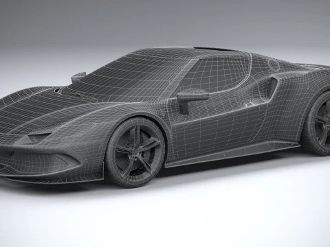 Ferrari 296 GTB 2022 LowPoly 3D Model