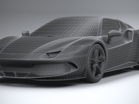 Ferrari 296 GTB 2022 LowPoly 3D Model