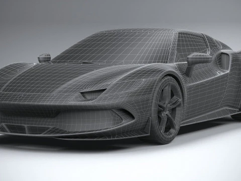 Ferrari 296 GTB 2022 LowPoly 3D Model