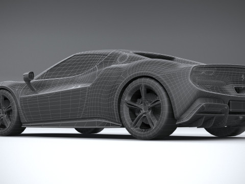 Ferrari 296 GTB 2022 LowPoly 3D Model