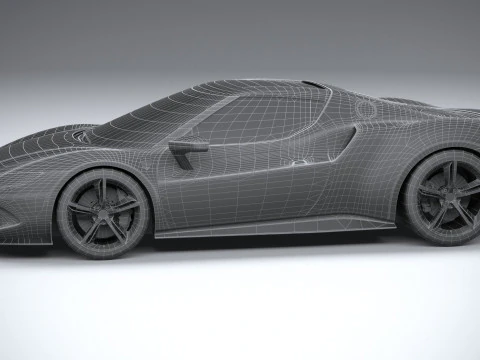 Ferrari 296 GTB 2022 LowPoly 3D Model
