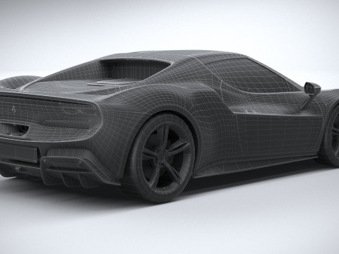 Ferrari 296 GTB 2022 LowPoly 3D Model