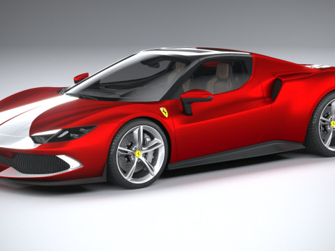 Ferrari 296 GTS Red 2023 3D 모델