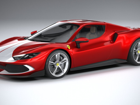 Ferrari 296 GTS Red 2023 Modelo 3D