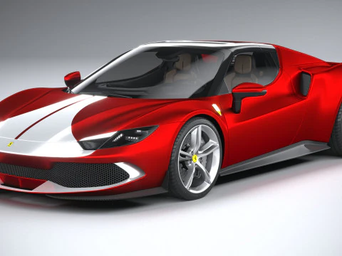 Ferrari 296 GTS Red 2023 3D Model