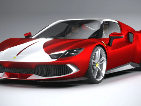 Ferrari 296 GTS Red 2023 3D Model