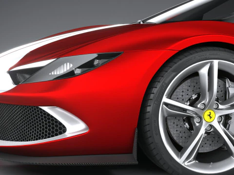Ferrari 296 GTS Red 2023 3D Model