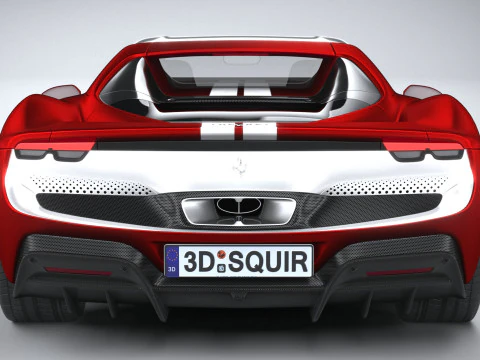 Ferrari 296 GTS Red 2023 3D Model