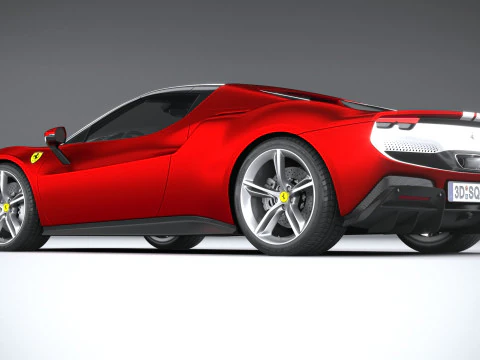 Ferrari 296 GTS Red 2023 3D Model