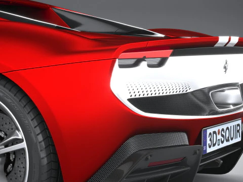 Ferrari 296 GTS Red 2023 3D Model