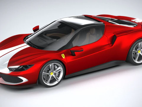 Ferrari 296 GTS Red 2023 3D Model